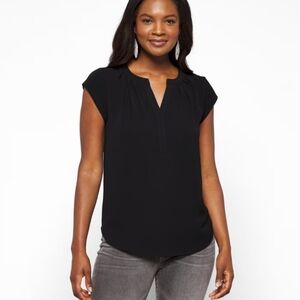 41 Hawthorn Black Cap Sleeve Blouse